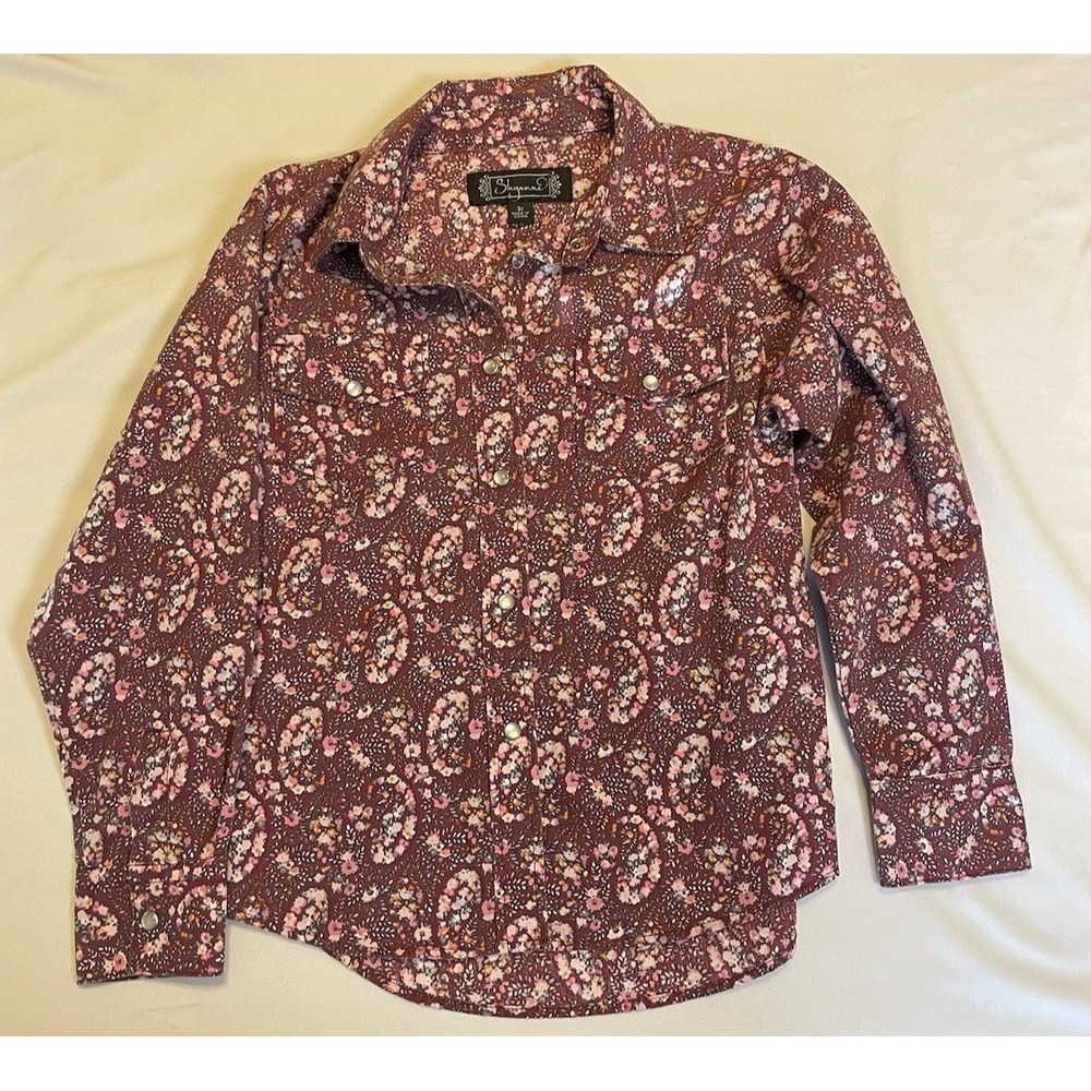 Shyanne Girls Paisley and Rhinestone Snap Western Button Down Shirt Size‎ 3T
